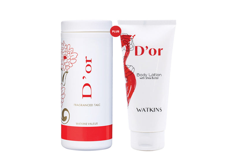 D'or Fragranced Talc PLUS D'or Body Lotion with Shea Butter 100ml