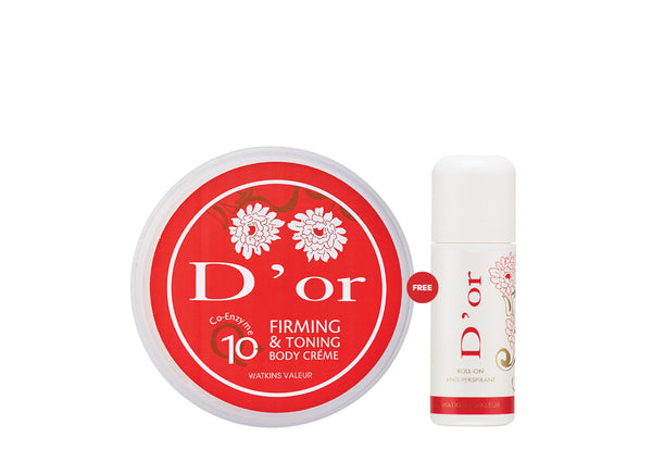 D'or Body Butter Q10 Firming and Toning 250ml FREE D'or Anti-Perspirant Roll-On 50ml